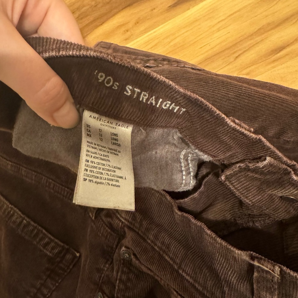 American Eagle | High Rise Corduroy Straight Leg Jeans - Picture 2 of 3